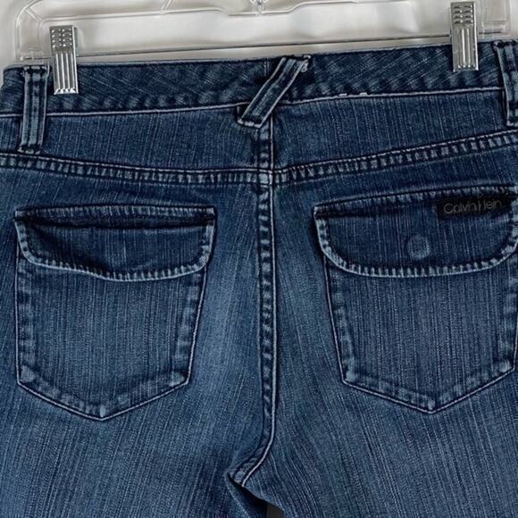 Calvin Klein Mid Rise Medium Wash Boho Festival Boot Cut Jeans Size 6 - Picture 5 of 11